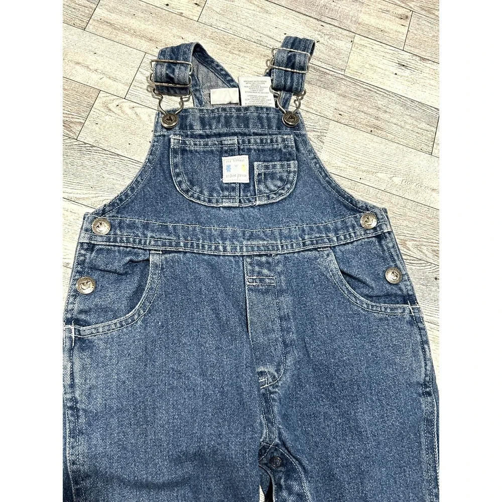 Vintage Little Arizona Jean Company 6-9 Months Blue Cotton Denim Overalls‎ Snaps